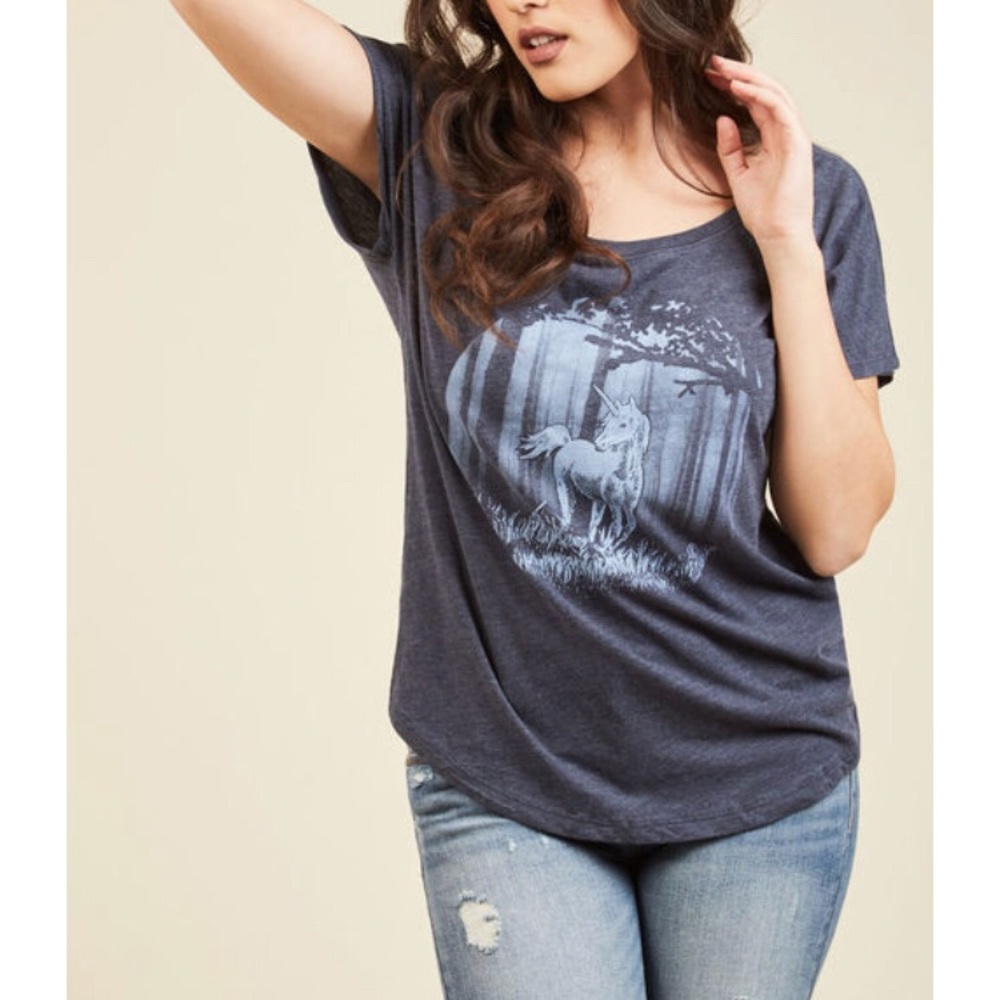 ModCloth unicorn slub tee t-shirt Euc 2x